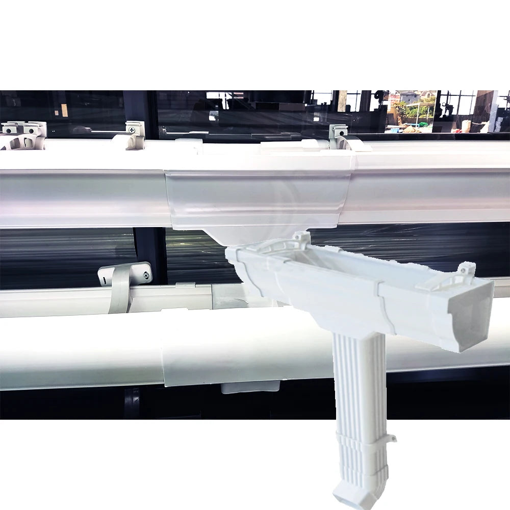 Sangobuild Construction Building PVC Vinyl Roof Gutter System Lightweight Durable Downspout Extensions Flexible Rainwater