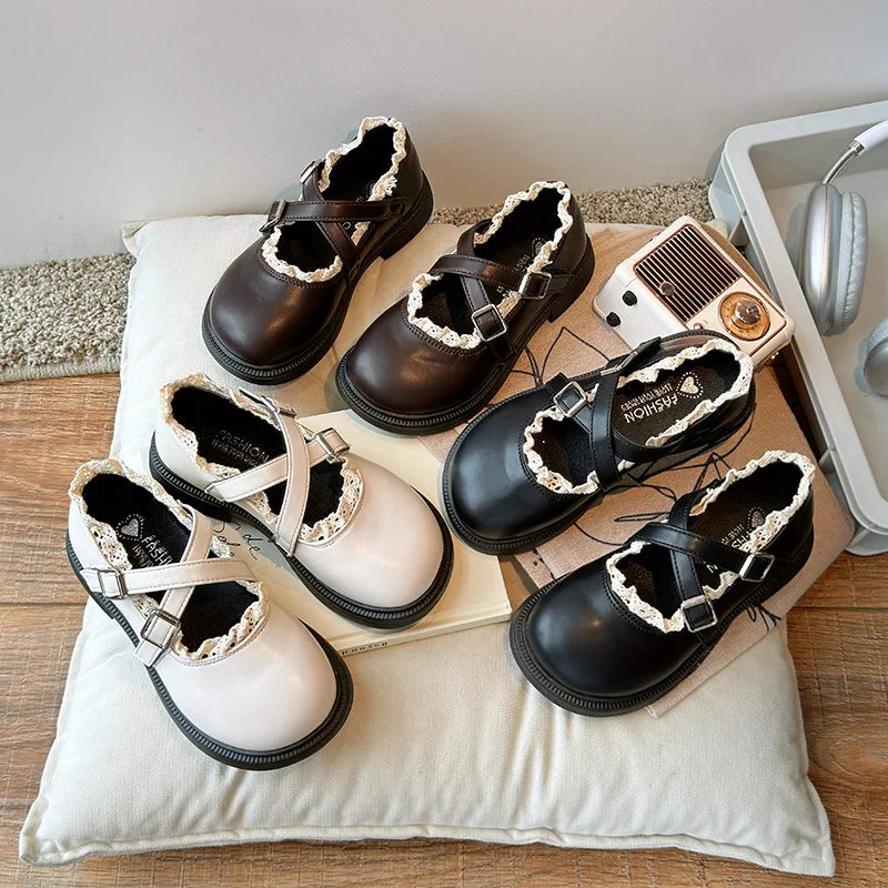 Girls' Pu Small Leather Shoes Girls' Shoes Stylish Single Shoes Princess Shoes Soft-soled School Shoes