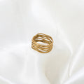 High End 18K PVD Gold Plated Stainless Steel Rings for Women Gold Jewelry Wholesale Laser Logo Rings