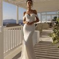 Mermaid Wedding Dress With Detachable Overskirt Robes De Marriage Princesse En Dentelle Et En Satin Elegant Wedding Dress
