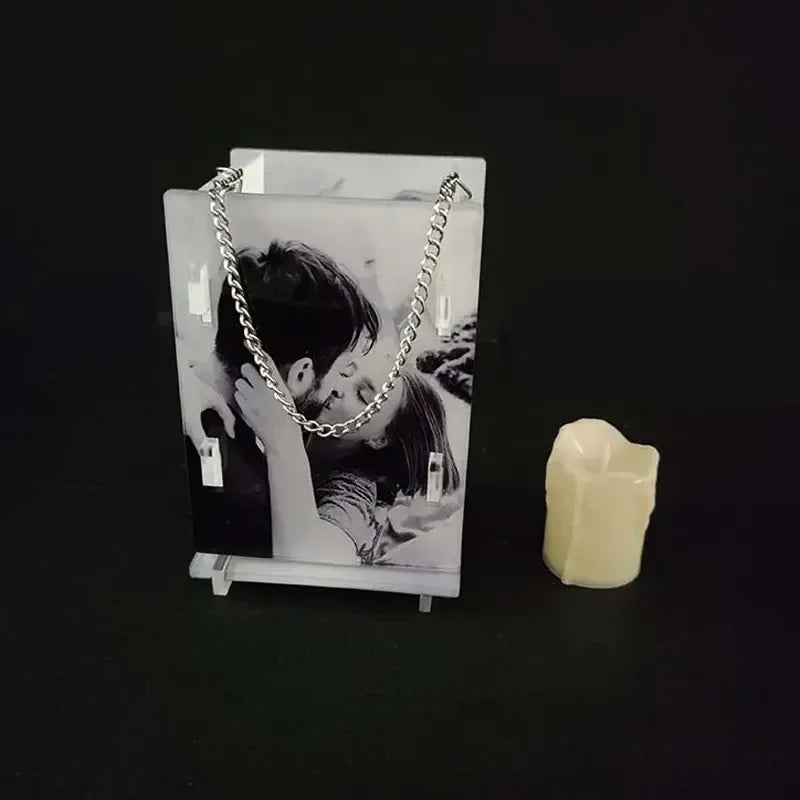 Qualisub Personalized Sublimation Memorial LED Lantern Acrylic Blanks Sympathy Lantern with Memorial Candles