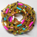 Summer Fertility African Clay Crystal Waist Beads for Women Elastic Stretchy Cord Beach Belly Chain Body Jewelry Bikini