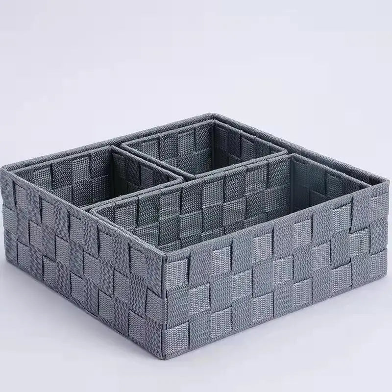 American Frame Hand-woven Debris Storage Basket Partition Home Decoration Storage Box for Desktop