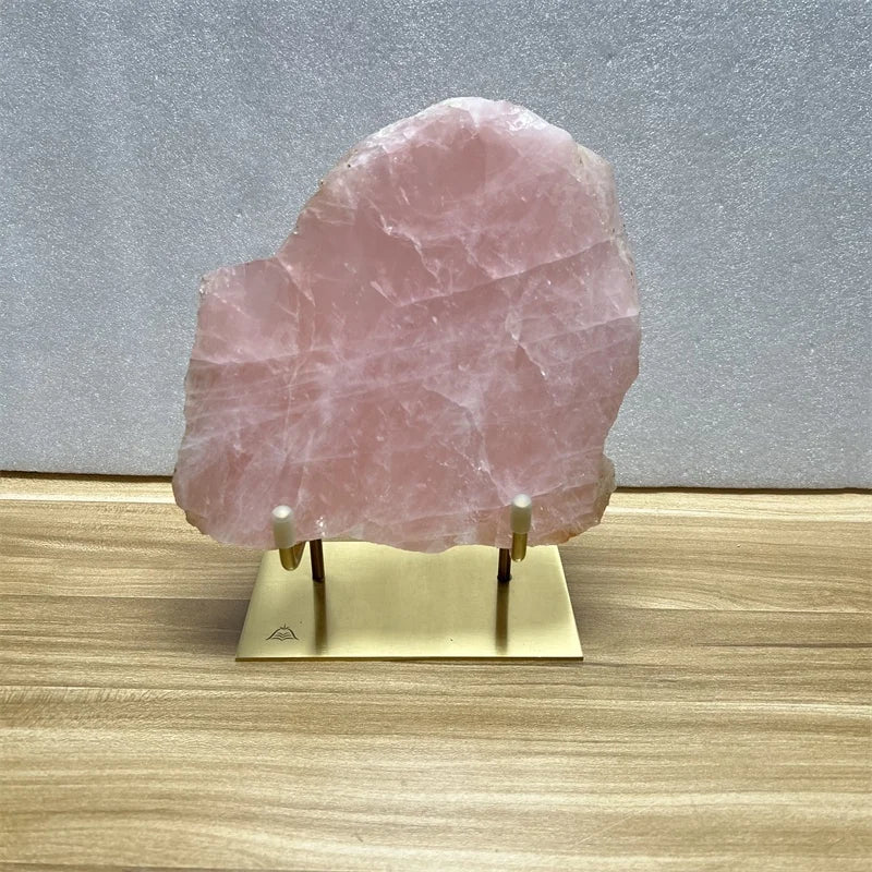 Wholesale Natural Rose Quartz Crystal Slice Raw Stone Rough pink Crystal Slab for Home Decoration