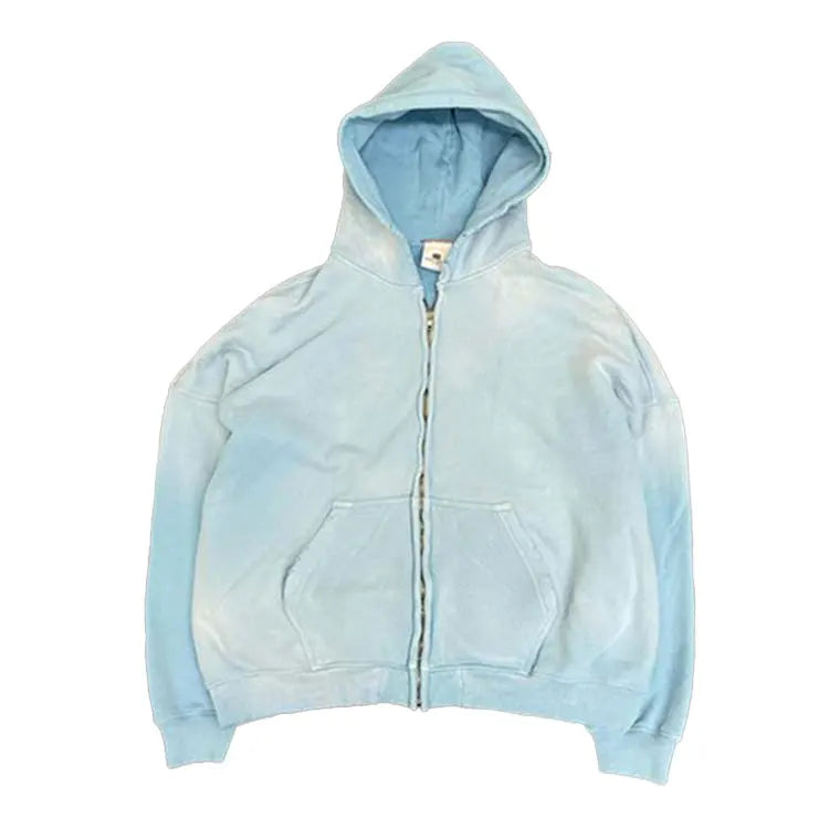 Oversized Acid Stone Washed Distressed Hoodie Custom Heavyweight Cotton French Terry Vintage Wash Mens Hoodies