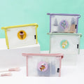 Custom Reusable Frosted Zipper Cosmetic Bag Biodegradable Matte Transparent Makeup Toiletry Beauty Packaging Pouch for  LOGO