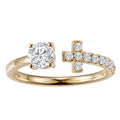 Messi Jewelry MS-567 14k Gold Custom  Adjustable Size Lab Diamond Ring
