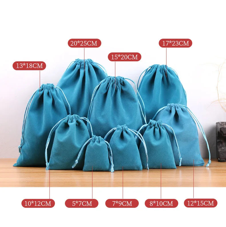 2025 New Custom Black Drawstring Velvet Pouch Bag for Jewelry Packaging Pouch