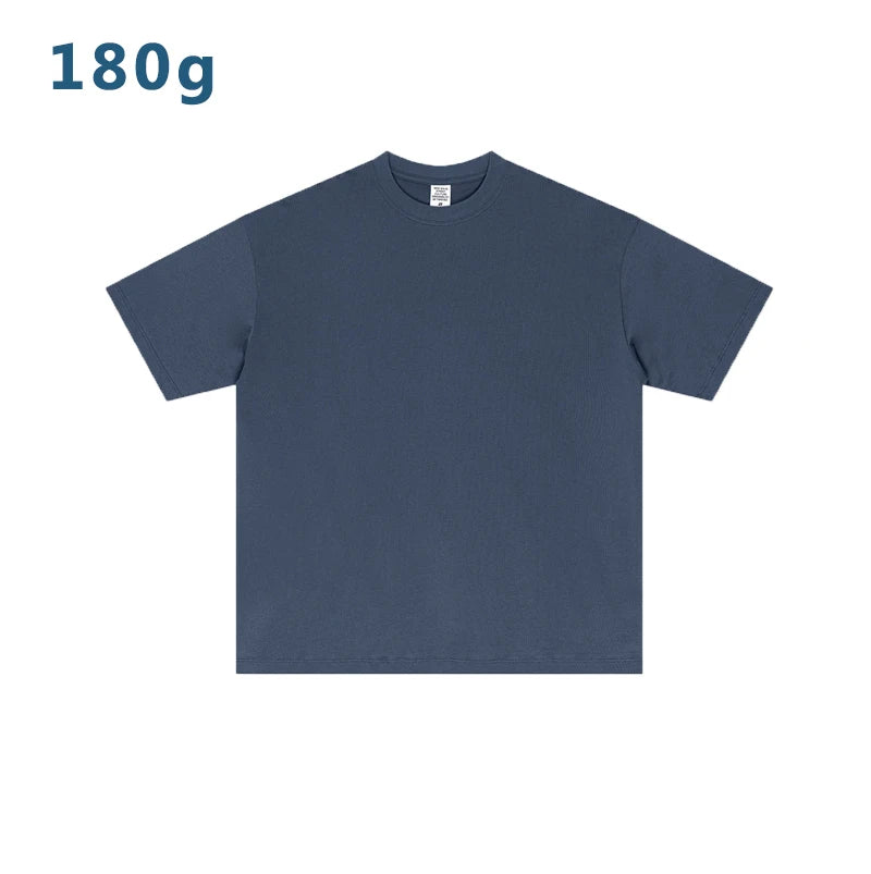 180 Gsm 2026 Boxy Drop- Crew Neck Heavyweight Cotton Solid Unisex Brand Customize Logo Printing Oversize Me's T-Shirt