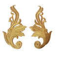 Gold and Silver Embroidered Appliques Sticker Hot-Press Back with Glue DIY Stage Clothing Patches for Dresses & Garments