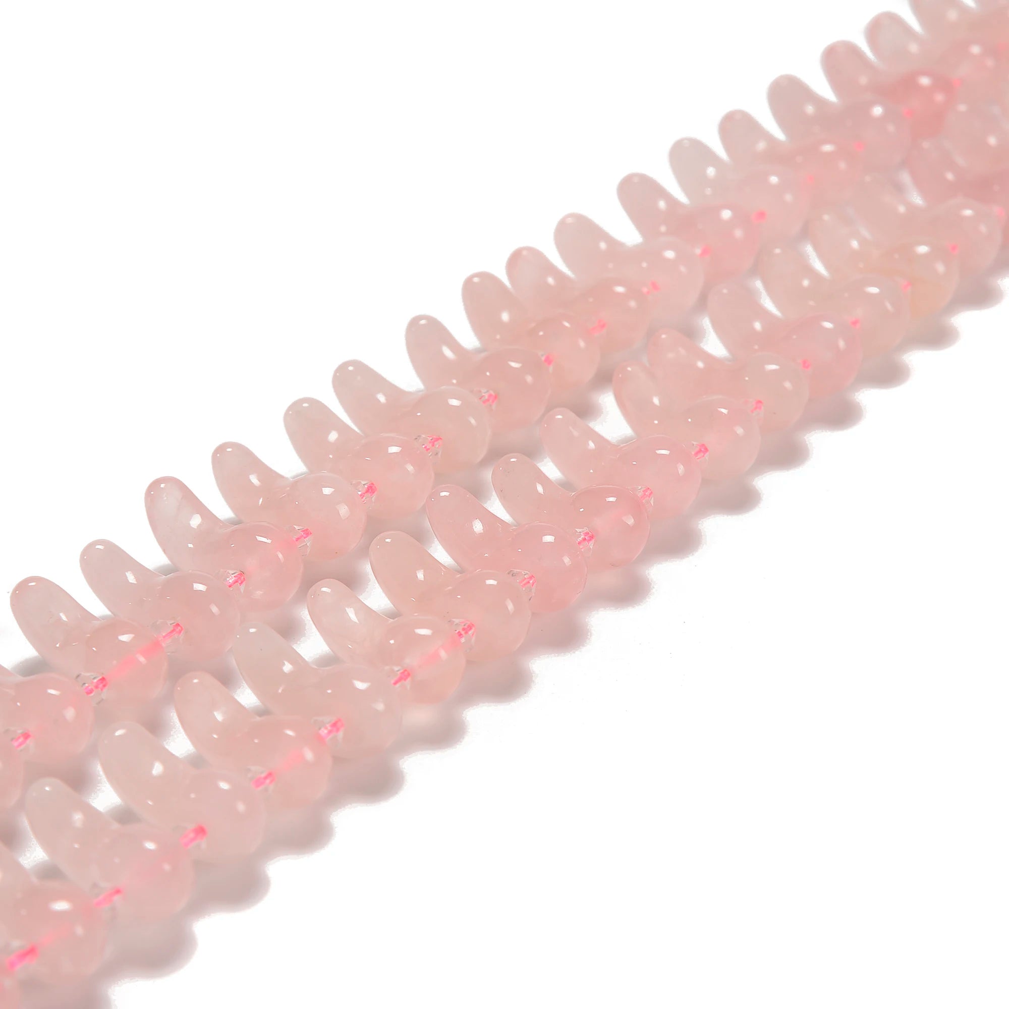 14x25mm Rose Quartz Magatama Comma Gemstone Loose Beads for Jewelry Making