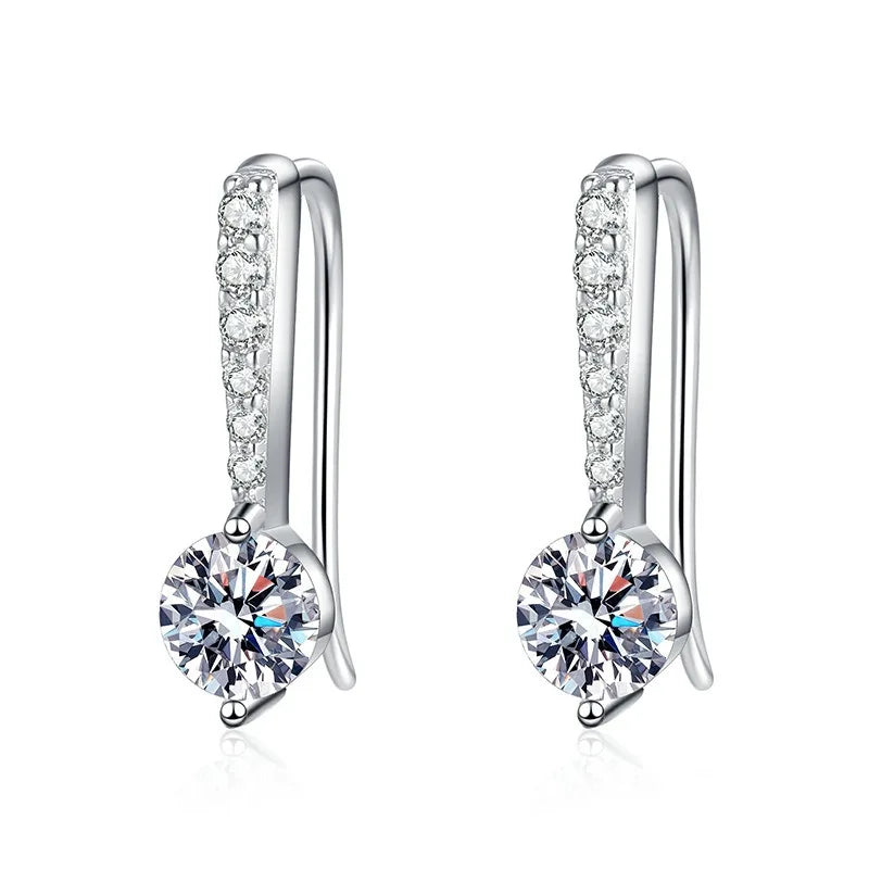 Trendy 0.5CT Moissanite Hook Earring 925 Sterling Silver  Gra Certified Moissanite Jewelry Luxury Earring for Women