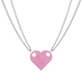 Bricks Geometric Compatible Matching Chain Friendship Heart Link Necklace for Lover NA084