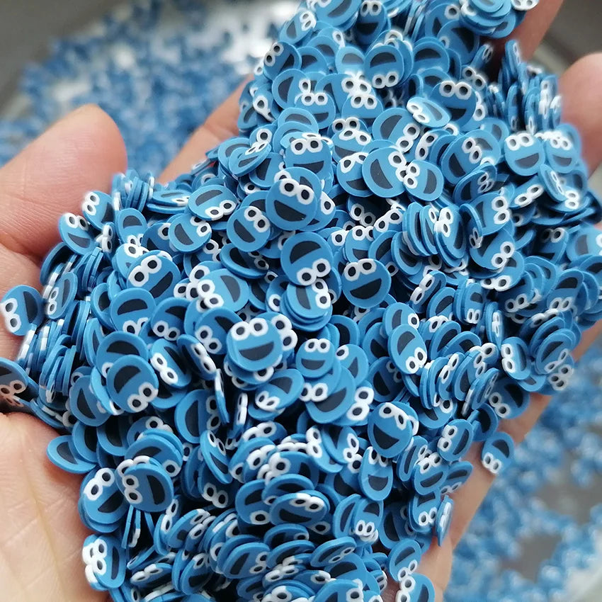 1000g 5mm 10mm DIY Slime Supplies Filler Polymer Sprinkles Slices Animal Cartoon Blue Frog Polymer Clay Sprinkles