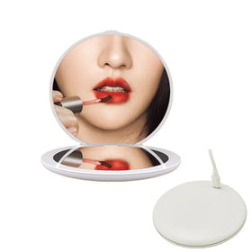 Foldable Led Light Cosmetic Usb Rechargeable Portable Travel Handheld Pocket Custom Logo Makeup Mirror