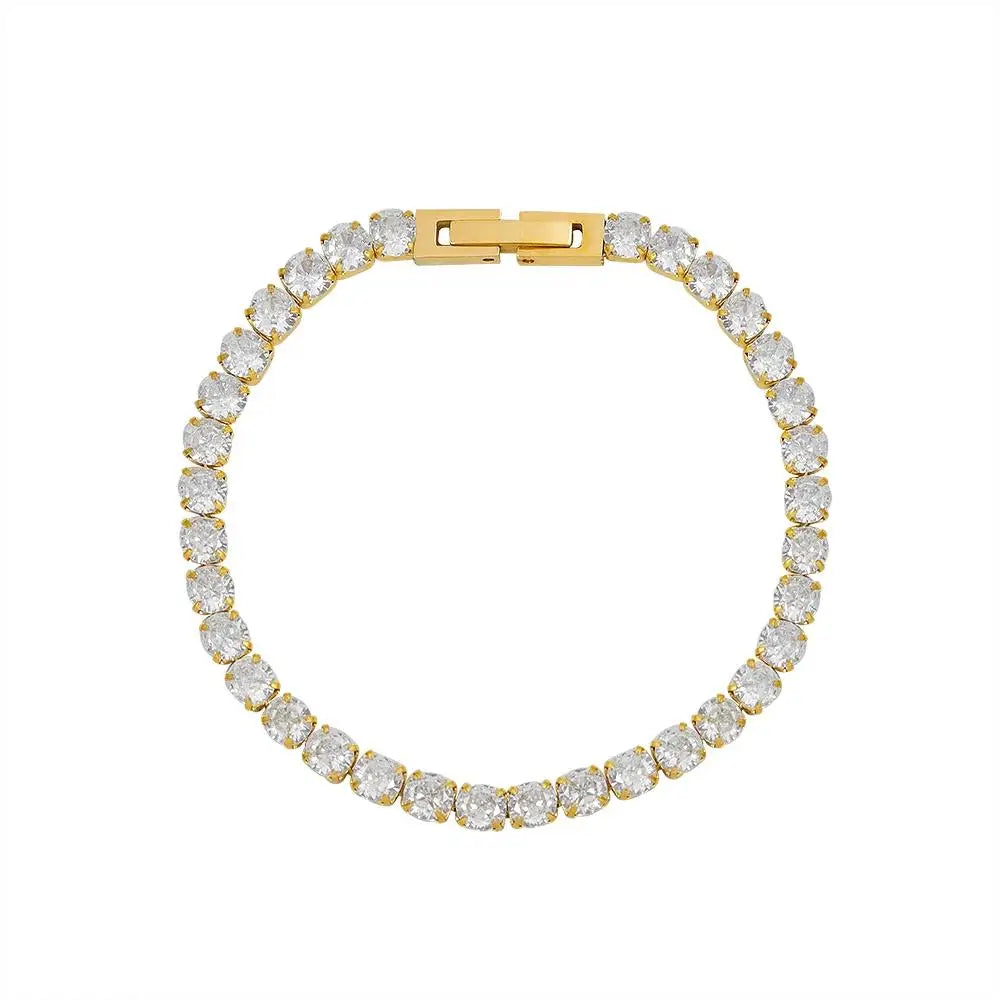 MSX Waterproof Jewelry Charm Bracelets Women Zircon Gold Bracelet Stainless Steel Bracelet Jewelry