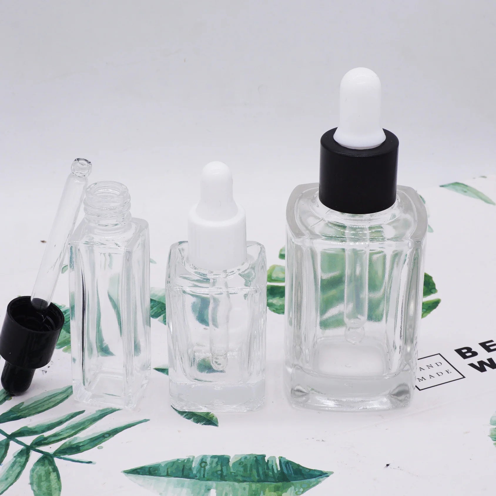 0.5oz 15 ml 30ml 20ml square Empty Dropper Glass 2 oz Bottle