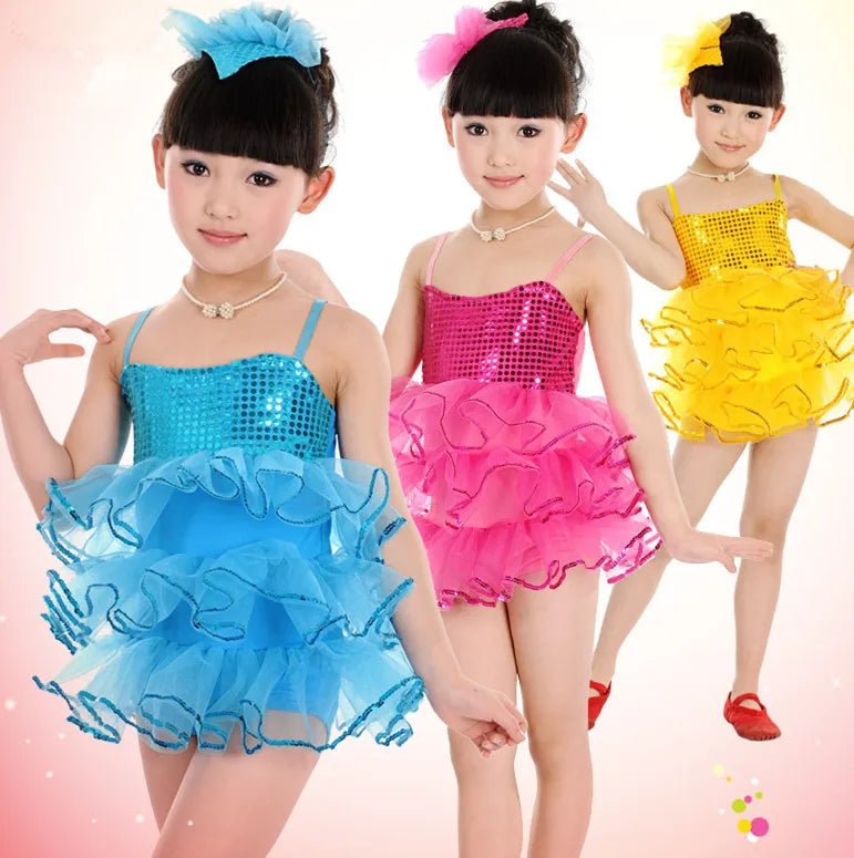 Cheapest Ballet Dance Dress Kids Performance Costumes Party Dancewear 3Colors