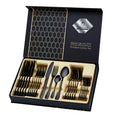 Wedding Gift Plated Sets Finished Flatware Stainless Steel Bulk Knife Spoon Fork Black Cutlery