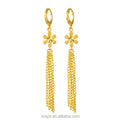 Wholesale Brass Female Sun Flower Tassel Earrings 18K Gold Plated Net Celebrity Earrings New Accessories