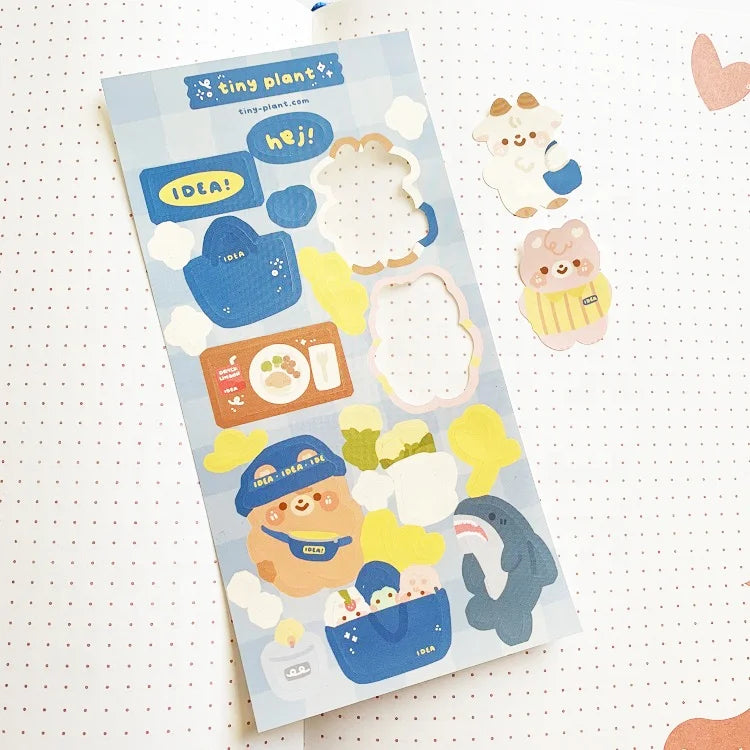 Custom  Transparent Vinyl Sticky Notes Polco Holographic Deco Kpop Kiss Cut Planner Stickers Sheet Decorative