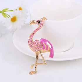 Bling Crystal Rhinestone Flamingo Key Chains Pink Key Ring Fashion Keychain Bag Charm Pendant for Purse Wallet Flamingo Keychain