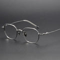 Fashionable Solid Pattern Titanium Unisex Rectangle Full Rim Eyeglasses Frames for Reading Glasses Gold