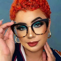 8004 New Retro Round Metal Women Man Cat Eye Anti Blue Light Optical Frame Fashion Blue Light Blocking Glasses