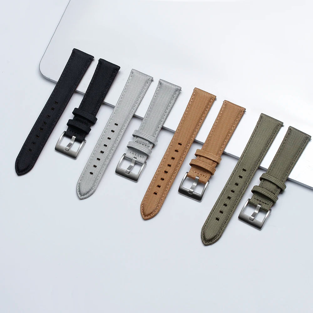 Fit for Blancpain Watch Strap Nylon Cloth Leather Waterproof Watch Chain Carbon Fiber Sailcloth Watch Strap Full Grain Leather
