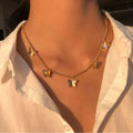 24Pcs Gold Silver Butterfly Pendants Necklaces Wholesale Women Chain Necklace Friendship Jewelry Gifts