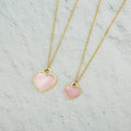 Light Pink Real Seashell Heart Necklace Small and Big Heart Shape Pendant 2cm 1.5cm Stainless Steel Fine Pendant Necklaces