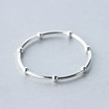925 Sterling Silver Bent Tube with Beads Stretch Bracelet Bangles for Women