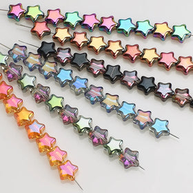 Jingcan 8mm Crystal Middle Hole Pendant Beads Bracelet Earring Necklace DIY Glass Star Bead