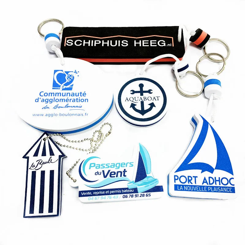 Summer Swimming Promotional Custom Shape Logo Foam Eva Floating Boat Keychain