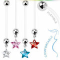 Star Maternity Flexible Bioplast Belly Piercing PTFE with CZ Crystal Pregnant Maternity Navel Ring Jewelry