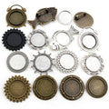 20mm Inner Size Antique Silver Plated and Antique Bronze Colors Plated Brooch Pin Multi Styles Cabochon Base Setting