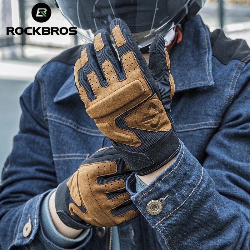 ROCKBROS Custom Logo Motorcycle Gloves Full Finger Breathable Hand Gloves for Motorcycles