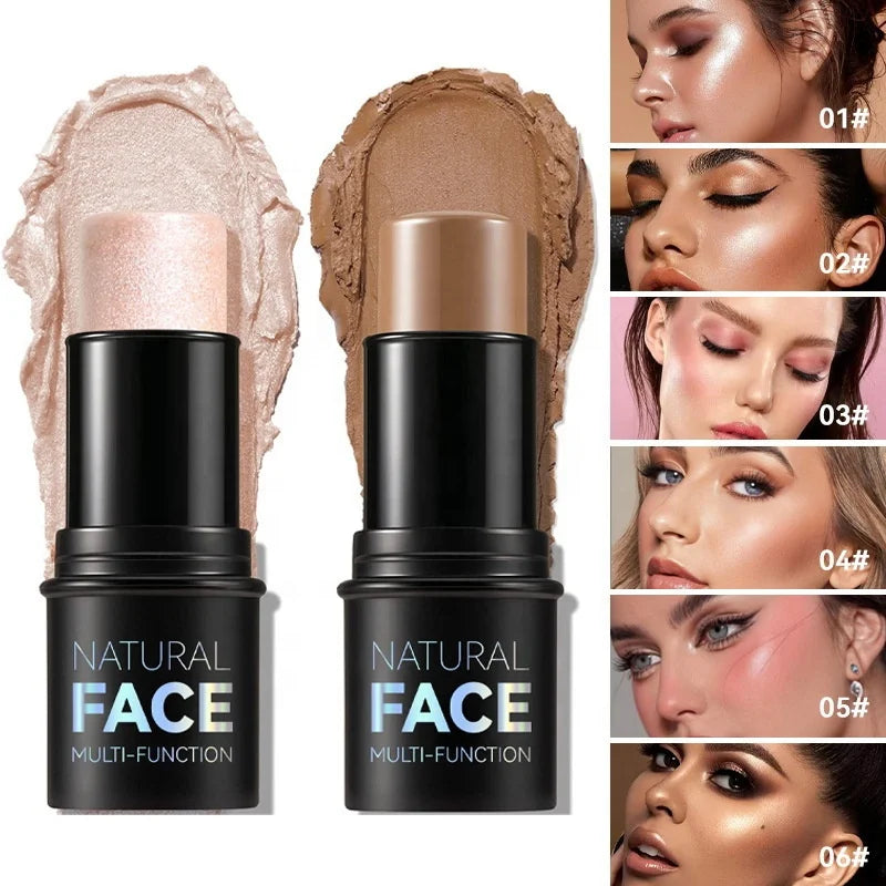 Best-Selling 3D Contour Highlighter Blusher Stick Multi-Use Mineral Beauty Face Product Brightening Effect Customizable Labeling
