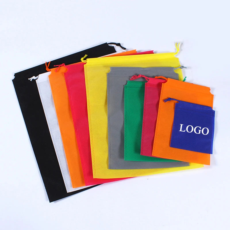 No-shrinking Non Woven String Bag Colorful Nonwoven Drawstring Bag Non Woven Drawstring Shoe Dust Storage Carrier Travel Bag