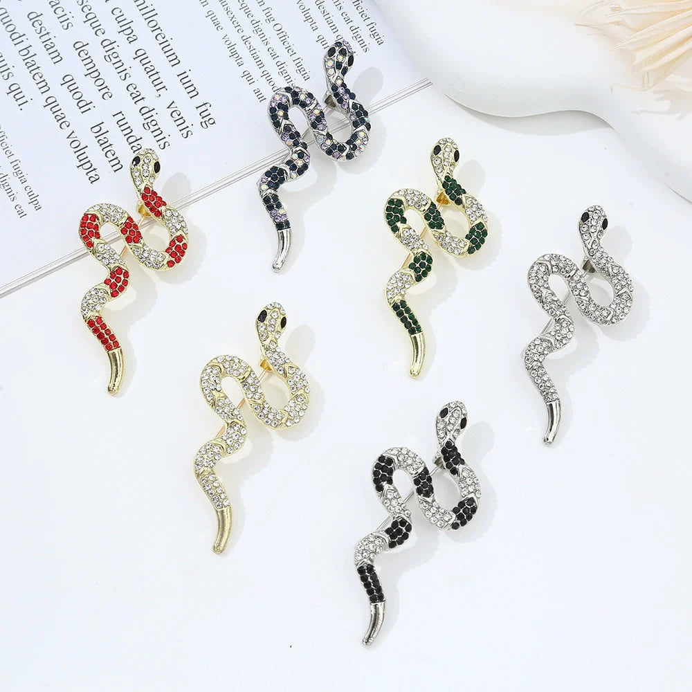 Fashionable Crystal Diamond Alloy Rhinestone Snake Brooch for Weddings Parties or Engagements Perfect Gift