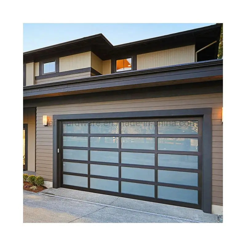 ACE Garage Door Motor Factory Customized Cheap High Quality Insulating Black Glass Garage Door for House