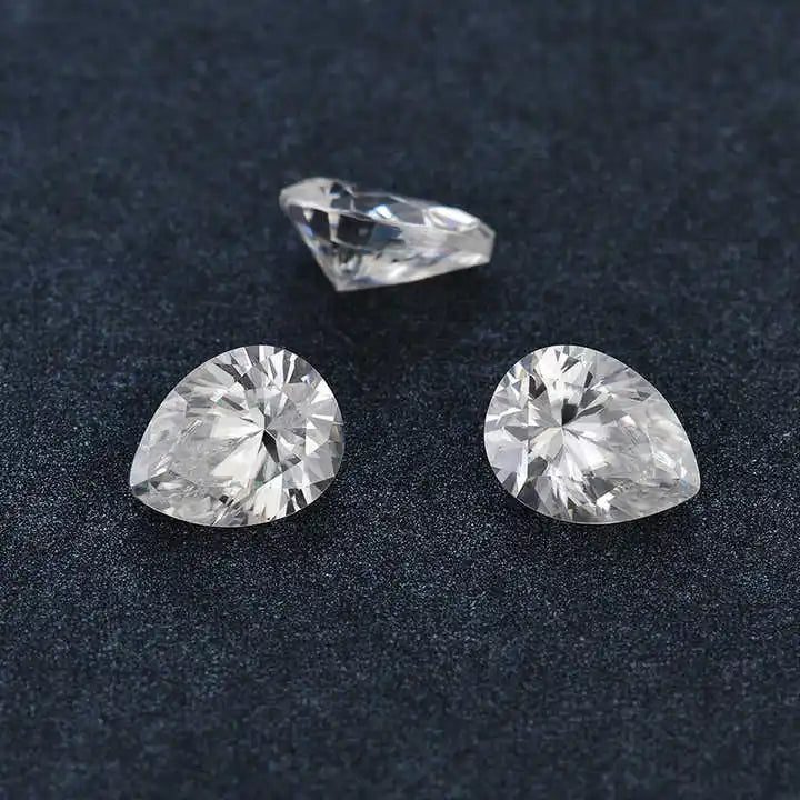 Custom Size DEF GH Pear Standard Cut Loose Moissanite Stones on Sale VVS Quality Per Carat