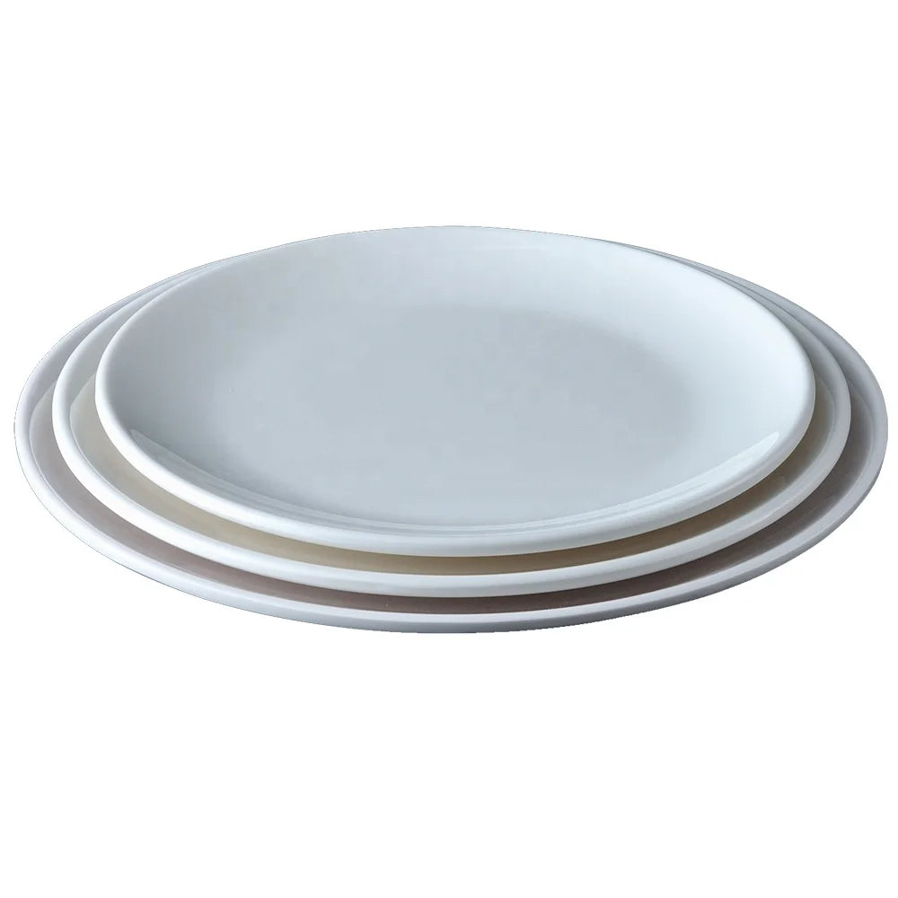 Factory Wholesale Unbreakable Restaurant Dinnerware 10.5 Inch Cheap White Round Melamine Charger Plate