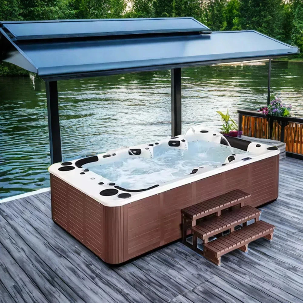 Sunrans Large Capacity 10 Person Hot Tubs Balboa Swim Spa Pool Backyard Outdoor Spa Pool Hydro Relax