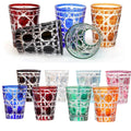 260ml Hand-Cut Japanese Kiriko Engraving Glass Clear to Red Blue Green Orange Black Colors Whisky Cup Higball Glasses