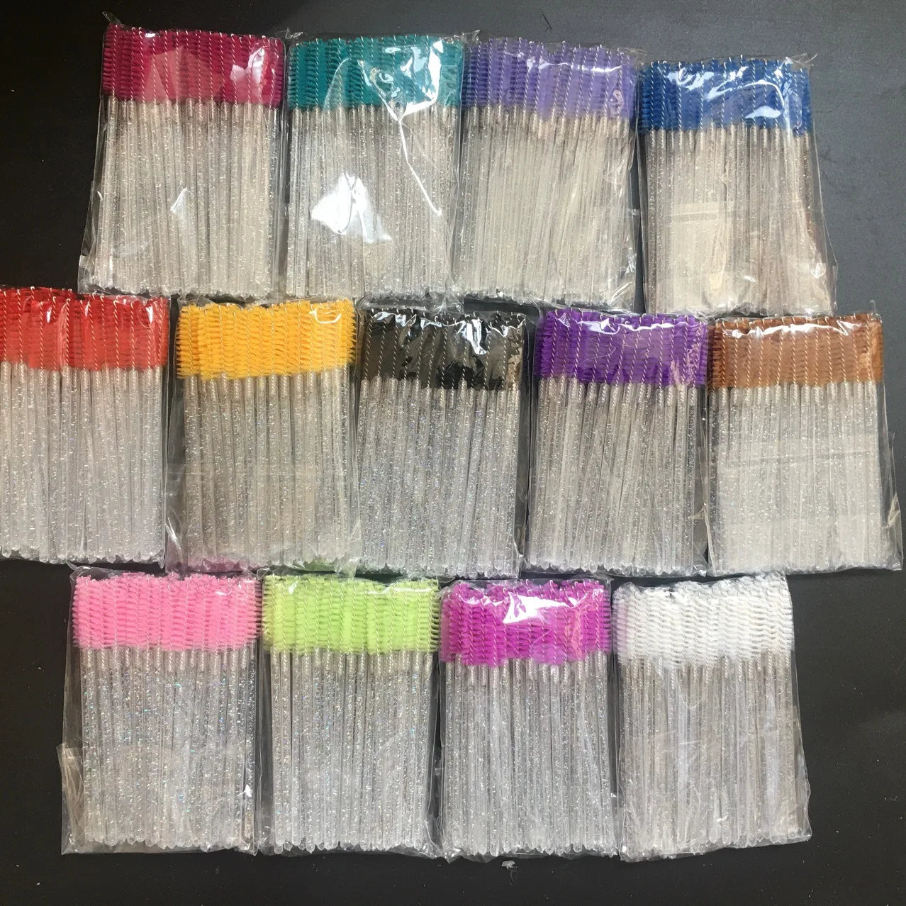 New Colors Makeup Brushes Rainbow Crystal Eyebrow Brush Mascara Wand Applicator Eye Lashes Cosmetic Brushes Set