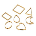 Hot Sale  Stainless Steel Jewelry Accessories Wholesale Oval Heart Star Moon Square Drop Triangle Rectangle Shape Charms