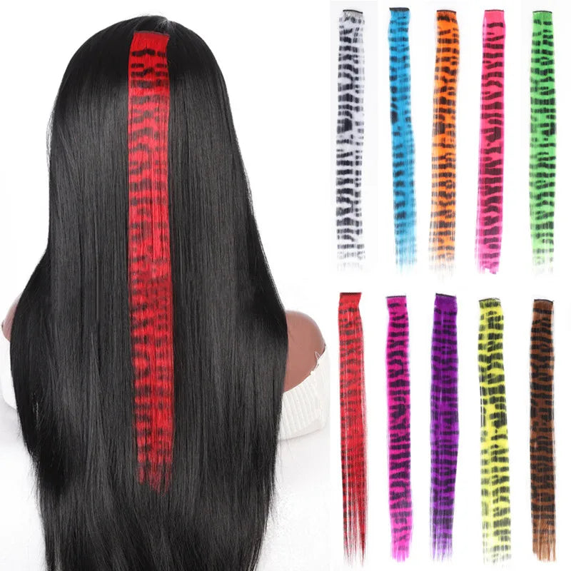 Factory Synthetic 18" Feathers Hair Clip in One Piece Hair Extension DIY Colorful Feather Hairpiece for Girls