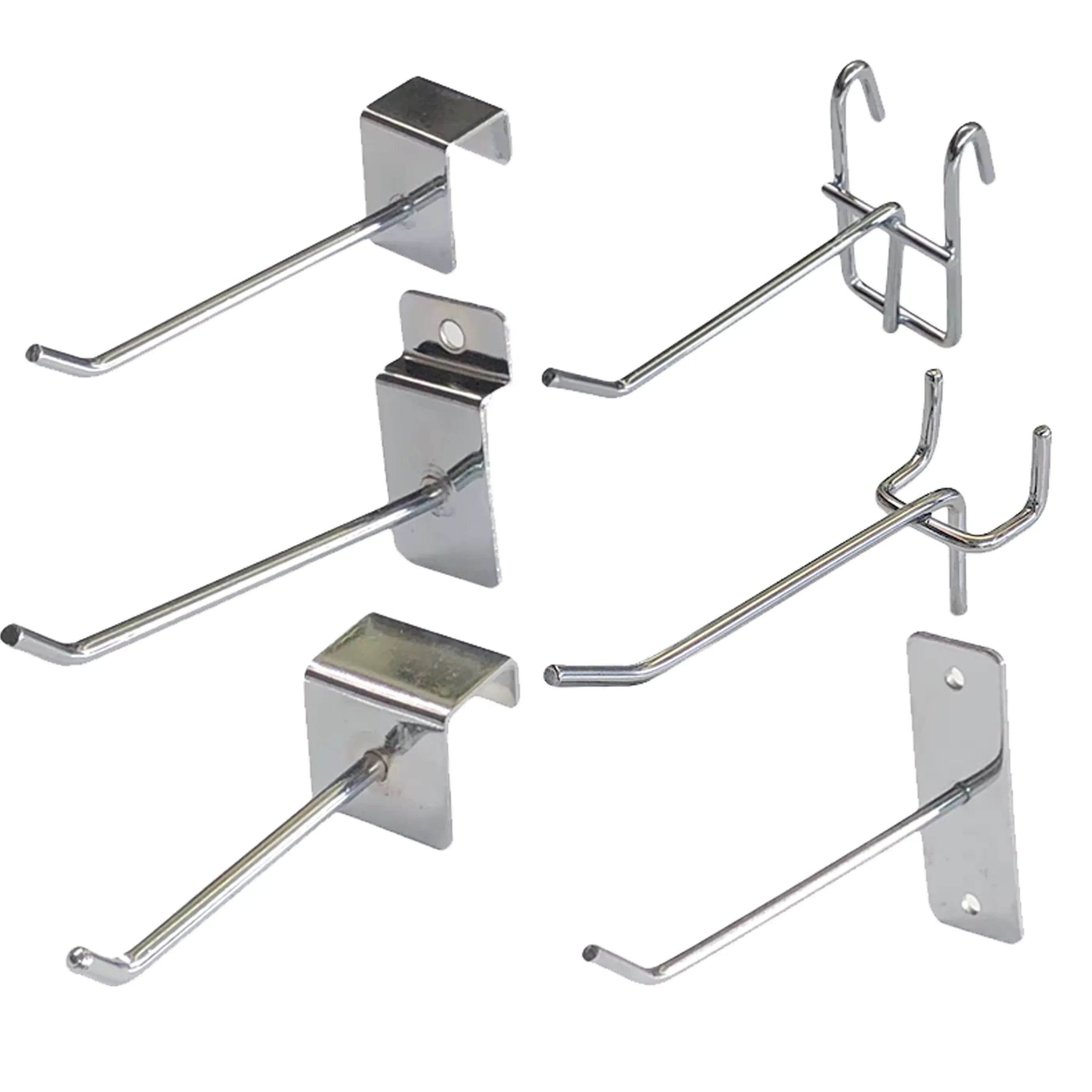 Free Sample Metal Clothes Hanging Wall Wire Hook Price Tag Pegboard Display Hooks Slatwall Hooks