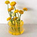 Round Acrylic Flower Vase With Holder Home Decoration Modern Acrylic Vase